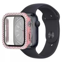 Rhinestone Decorative Apple Watch Series 8/7 Case with Screen Protector - 45mm - Pink