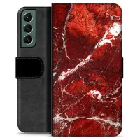 Samsung Galaxy S22+ 5G Premium Wallet Case - Red Marble