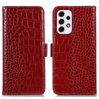 Crocodile Series Samsung Galaxy A33 5G Wallet Leather Case with RFID - Red