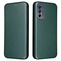 Motorola Moto G62 5G Flip Case - Carbon Fiber - Green