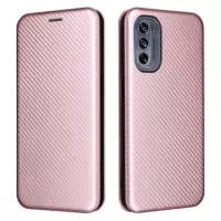 Motorola Moto G62 5G Flip Case - Carbon Fiber - Rose Gold