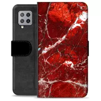 Samsung Galaxy A42 5G Premium Wallet Case - Red Marble