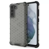 Honeycomb Armored Samsung Galaxy S21 FE 5G Hybrid Case - Black