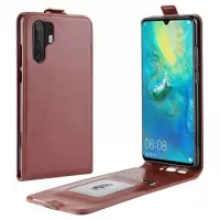 Huawei P30 Pro Vertical Flip Case with Card Slot - Brown