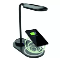 Ksix Energy LED Desk Lamp with Fast Wireless Charger - Black