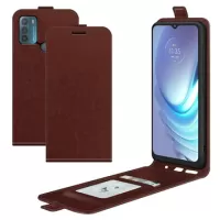 Motorola Moto G50 Vertical Flip Case with Card Slot - Brown