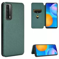 Huawei P Smart 2021 Flip Case - Carbon Fiber - Green