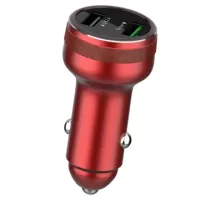 Dual USB Warp Car Charger GX739 - 65W - Red