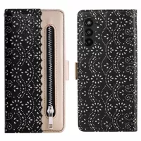 Lace Pattern Samsung Galaxy A13 5G Wallet Case - Black