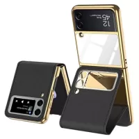 GKK Electroplated Samsung Galaxy Z Flip3 5G Hybrid Case - Black