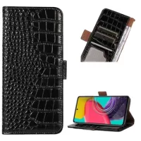 Crocodile Series Samsung Galaxy M53 Wallet Leather Case with RFID - Black