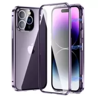 iPhone 14 Pro Max Magnetic Case with Tempered Glass - Purple