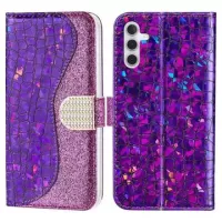 Croco Bling Series Samsung Galaxy A14 Wallet Case - Purple