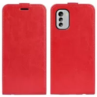 Nokia G60 Vertical Flip Case with Card Holder - Red