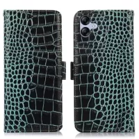Crocodile Series Samsung Galaxy A04e Wallet Leather Case with RFID - Green