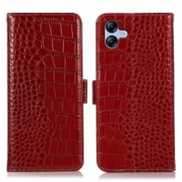 Crocodile Series Samsung Galaxy A04e Wallet Leather Case with RFID - Red