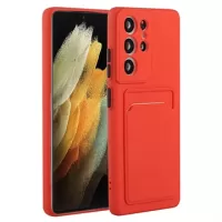 Samsung Galaxy S23 Ultra 5G TPU Case with Card Holder - Red