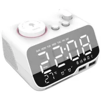 Lemonda Smart M9 Bluetooth Speaker with LED Alarm Clock - White