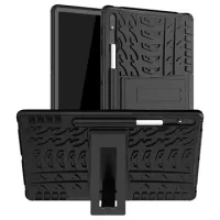 Anti-Slip Samsung Galaxy Tab S7 Lite Hybrid Case with Stand - Black