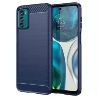 Motorola Moto G42 Brushed TPU Cover - Carbon Fiber - Blue