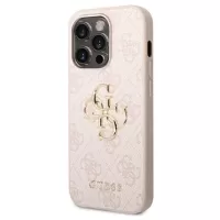 Guess 4G Big Metal Logo iPhone 14 Pro Max Hybrid Case - Pink