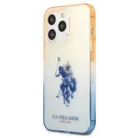 U.S. Polo Double Horse iPhone 14 Pro Hybrid Case - Orange / Blue