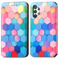 Samsung Galaxy A32 (4G) Caseneo 001 Wallet Case with Stand Feature - Colorful Hexagon