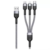 Duzzona A3 microUSB, Lightning, USB-C Cable - 2.4A, 1.2m