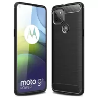 Motorola Moto G9 Power Brushed TPU Case - Carbon Fiber - Black