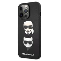 Karl Lagerfeld Saffiano K&C Heads iPhone 13 Pro Max Case - Black