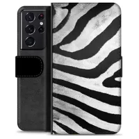 Samsung Galaxy S21 Ultra 5G Premium Wallet Case - Zebra