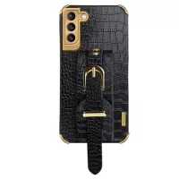 6D Crocodile Samsung Galaxy S21+ 5G Case with Hand Strap - Black