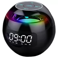 Portable Bluetooth Speaker with LED Alarm Clock (Bulk Satisfactory) - Black