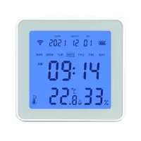 WiFi Smart Temperature Humidity Sensor, Backlight Alarm Clock Function, LCD Screen