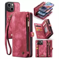 iPhone 15 Caseme 2-in-1 Multifunctional Wallet Case - Red