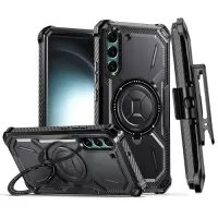 For Samsung Galaxy S21 5G Armor Series MagSafe Magnetic Holder Phone Case with Back Clip(Black)