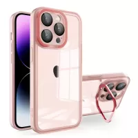 For iPhone 12 Pro Max Invisible Lens Bracket Matte Transparent Phone Case(Pink)