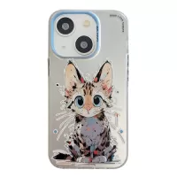 For iPhone 13 Animal Pattern Oil Painting Series PC + TPU Phone Case(Stupid Cat)