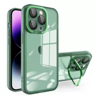 For iPhone XS Max Invisible Lens Bracket Matte Transparent Phone Case(Dark Green)
