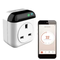 Programmable Smart Wifi Thermostat Plug Outlet Mini Temperature Controller 15A Plug-in Socket APP Control Voice Control Schedule Timer Electric Switch for Heating Cooling Appliances