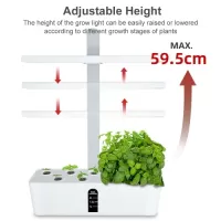 Smart Hydroponics Growing System Indoor Herb Garden Kit 9 Pods Automatic Timing with Height Adjustable 15W LED Grow Lights 2L Water Tank Smart Water Pump for Home Office Kitchen