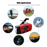 Emergency Radio Hand Crank Solar Weather Radio 1200mAh AM / FM / NOAA Emergency Weather Radio Portable Power Bank with Solar Charging & Hand Crank & Battery Operated LED Flashlight Cell Charger Reading Lamp for Camping Hiking Outdoor Activity