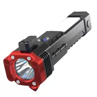 Portable LED Flashlight Work Light Power Bank Emergency Safety Hammer IP44 Waterproof with Sidelight