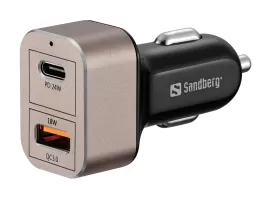 Sandberg Car Charger 1xQC3.0+1xUSBC 24W