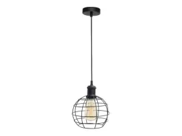 4lite WiZ Connected Decorative Bird Cage Lighting Pendant with ST64 Amber Coated Filament LED Smart Bulb - Black