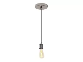 4lite WiZ Connected Decorative Single Lighting Pendant with ST64 Amber Coated Filament LED Smart Bulb - Blackened Silver