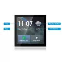Tuya Smart Home Control Panel Multi-functional WiFi Smart Scene Wall Switch ZigBee BT Function APP Remote Control with 4-inch LCD Touch Screen Clock Date Temperature Weather Display