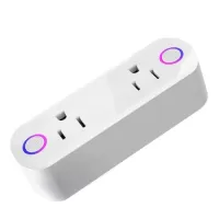 2 in 1 Smart Plug Socket Wireless Dual Power Socket with APP and Voice Control Timing Switch Overload Protection Compatible with Alexa Google Home IFTTT 15A 110V