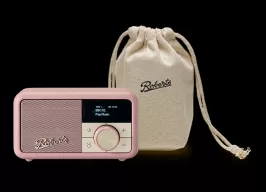 Roberts Revival Petite With Free Travel Pouch - DAB/DAB+/FM Mini Bluetooth Radio / Portable Bluetooth Speaker - Dusky Pink