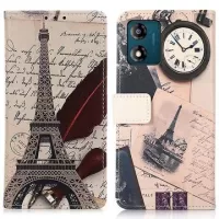 Motorola Moto E13 Glam Series Wallet Case - Eiffel Tower